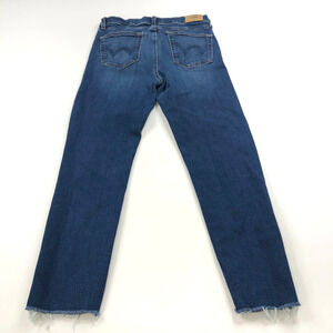 Edwin Crop Slim Straight 29 (Fits 30W 25L) Mid Rise Denim Jeans Distressed